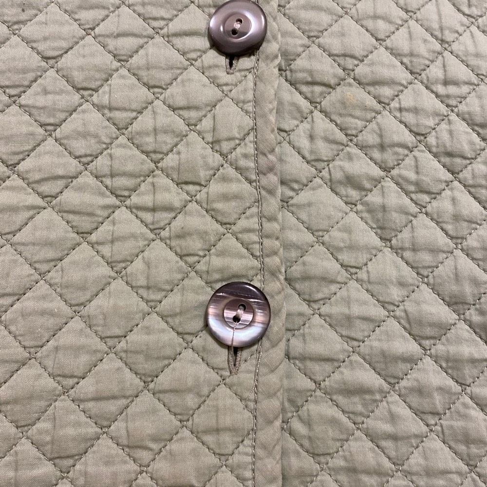 Sigrid Olsen Sport Spring Quilted lightweight Jacket Green Button up Size Medium - Picture 6 of 6